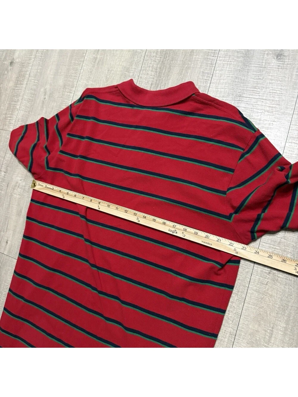 Vintage Polo Ralph Lauren Striped Red Green Stripe Usa Polo Shirt Men’s XL